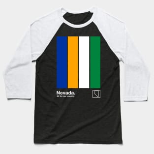 Nevada State Flag  // Original Minimalist Artwork Poster Design Baseball T-Shirt